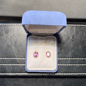 14k gold amethyst pierced earrings